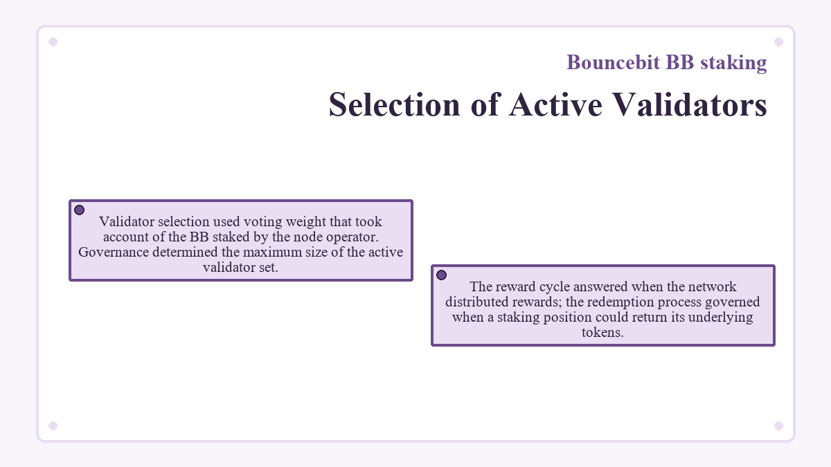 Diagram: Selection of Active Validators (Bouncebit BB staking)